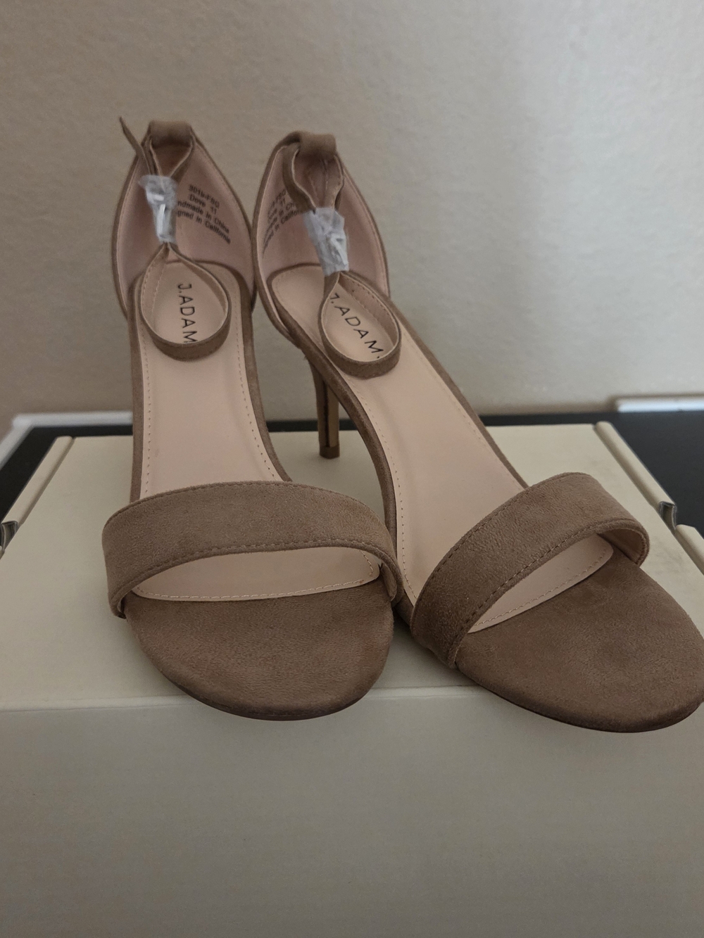 J. Adams Brown Suede Open-Toe Ankle-Strap Heels